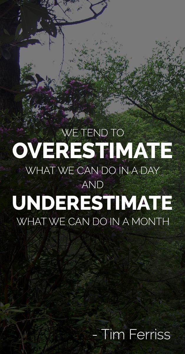We tend to overestimate what we can do in a day, and underestimate what we can do in a month