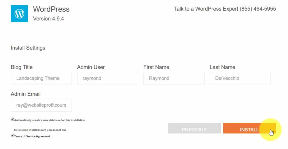 How to Install WordPress - Settings