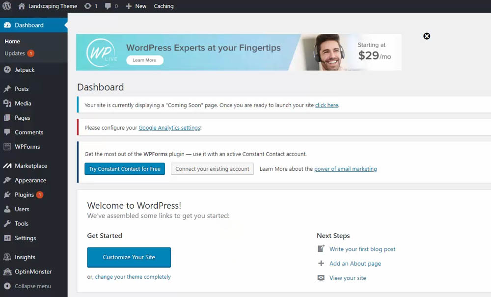 WordPress Dashboard